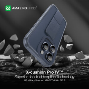 Amazing Thing Titan Pro Holder dėklas telefonui 10FT IP156.7PTHBU Apple iPhone 15 Pro Max mėlynos spalvos su stoveliu - Image 9