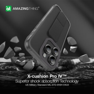 Amazing Thing Titan Pro Holder dėklas telefonui 10FT IP156.7PTHBK Apple iPhone 15 Pro Max juodos spalvos su stoveliu - Image 9