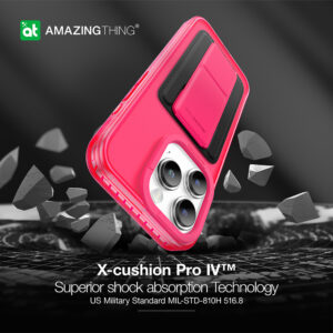 Amazing Thing Titan Pro Neon Mag Wallet dėklas telefonui 10FT IP156.1PTWPN Apple iPhone 15 Pro rožinės spalvos su stoveliu - Image 9