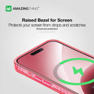 Amazing Thing Titan Pro Neon Mag Wallet dėklas telefonui 10FT IP156.1PTWPN Apple iPhone 15 Pro rožinės spalvos su stoveliu - Image 6