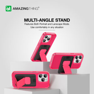 Amazing Thing Titan Pro Neon Mag Wallet dėklas telefonui 10FT IP156.1PTWPN Apple iPhone 15 Pro rožinės spalvos su stoveliu - Image 7