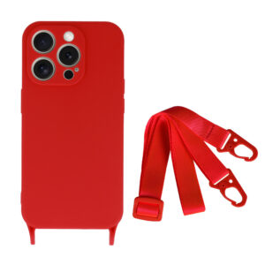 Strap silikoninis dėklas skirtas Apple iPhone 12 Pro design 2 raudonos spalvos - Image 2