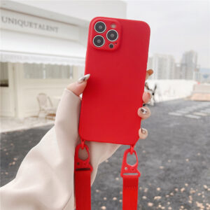 Strap silikoninis dėklas skirtas Apple iPhone 12 Pro design 2 raudonos spalvos - Image 7
