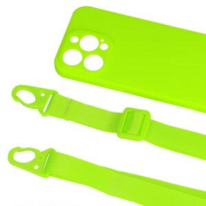 Strap silikoninis dėklas skirtas Apple iPhone 12 Pro design 2 lime - Image 5