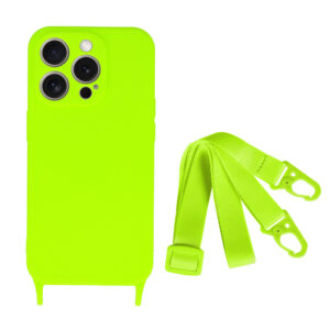 Strap silikoninis dėklas skirtas Apple iPhone 12 design 2 lime - Image 2