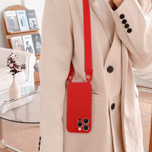 Strap silikoninis dėklas skirtas Apple iPhone 13 Pro Max design 2 raudonos spalvos - Image 6