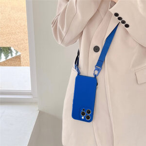 Strap silikoninis dėklas skirtas Apple iPhone 13 Pro Max design 2 mėlynos spalvos - Image 6