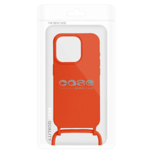 Strap silikoninis dėklas skirtas Apple iPhone 13 Pro Max design 1 oranžinės spalvos - Image 7