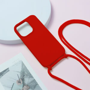 Strap silikoninis dėklas skirtas Apple iPhone 13 Pro design 1 raudonos spalvos - Image 2
