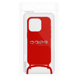 Strap silikoninis dėklas skirtas Apple iPhone 13 Pro design 1 raudonos spalvos - Image 4