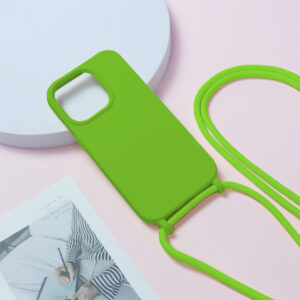 Strap silikoninis dėklas skirtas Apple iPhone 14 Pro design 1 žalios spalvos - Image 5