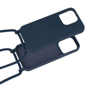 Strap silikoninis dėklas skirtas Apple iPhone 15 Plus design 1 mėlynos spalvos - Image 4