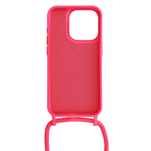 Strap silikoninis dėklas skirtas Apple iPhone 15 Plus design 1 rožinės spalvos - Image 3