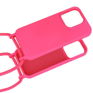 Strap silikoninis dėklas skirtas Apple iPhone 15 Plus design 1 rožinės spalvos - Image 4