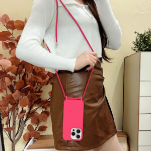 Strap silikoninis dėklas skirtas Apple iPhone 15 Plus design 1 rožinės spalvos - Image 6