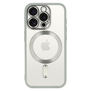 Metallic Magsafe dėklas skirtas Apple iPhone 15 Pro sidabro spalvos - Image 2