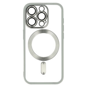 Metallic Magsafe dėklas skirtas Apple iPhone 15 Pro sidabro spalvos - Image 4