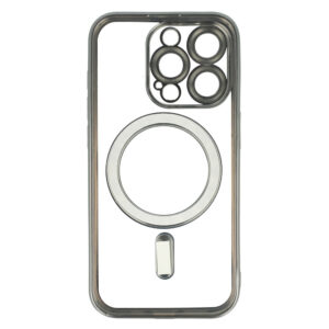 Metallic Magsafe dėklas skirtas Apple iPhone 15 Pro sidabro spalvos - Image 5