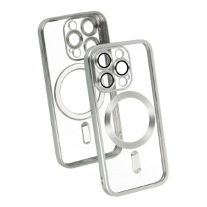 Metallic Magsafe dėklas skirtas Apple iPhone 15 Pro sidabro spalvos - Image 6