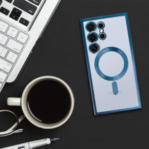 Metallic Magsafe dėklas skirtas Samsung Galaxy S23 mėlynos spalvos - Image 7