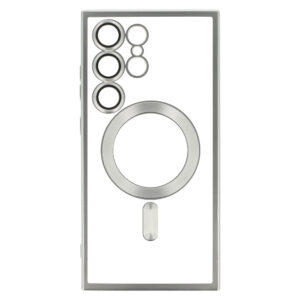 Metallic Magsafe dėklas skirtas Samsung Galaxy S23 Ultra sidabro spalvos - Image 4