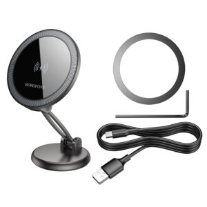 Borofone automobilinis laikiklis BH218 Star magnetic su induction charging to dashboard juodos spalvos - Image 7