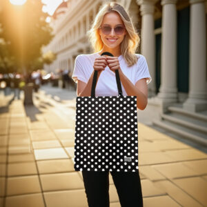 Pirkinių krepšys Wonder pattern 2 black polka-dot - Image 5