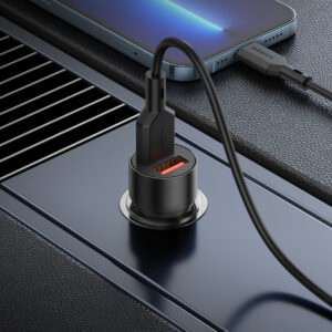 Borofone automobilinis įkroviklis BZ19B Wisdom - 2xUSB - QC 3.0 36W juodos spalvos - Image 3