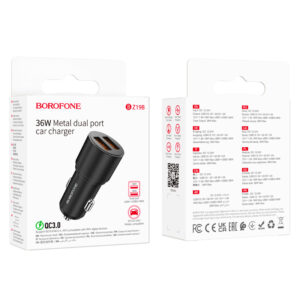 Borofone automobilinis įkroviklis BZ19B Wisdom - 2xUSB - QC 3.0 36W juodos spalvos - Image 4