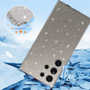 Crystal Glitter dėklas skirtas Samsung Galaxy S23 Ultra sidabro spalvos - Image 3