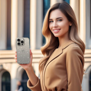 Crystal Glitter dėklas skirtas Apple iPhone 15 Pro Max sidabro spalvos - Image 4