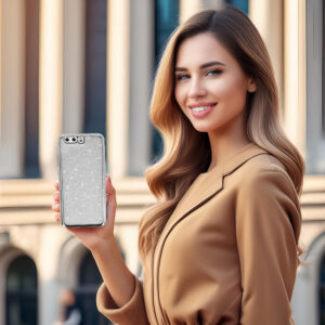 Elektro Glitter dėklas skirtas Huawei P10 sidabro spalvos - Image 4