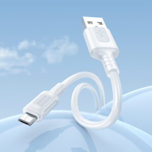 Borofone Kabelis BX111 Feliz - USB į Micro USB - 2,4A 1 metras baltos spalvos - Image 3