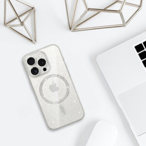 Glitter Magsafe dėklas skirtas Samsung Galaxy S24 FE skaidrus - Image 5