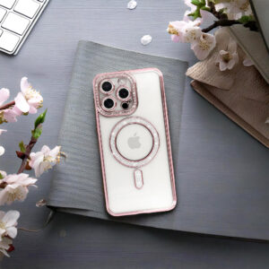 Bling Magsafe dėklas skirtas Apple iPhone 11 rožinės spalvos - Image 6