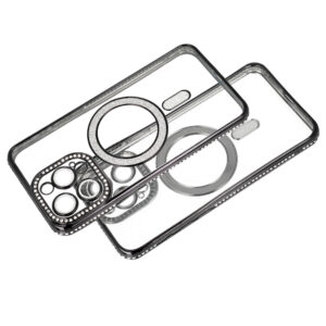 Bling Magsafe dėklas skirtas Apple iPhone 12 Pro juodos spalvos - Image 5