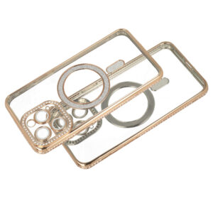 Bling Magsafe dėklas skirtas Apple iPhone 13 aukso spalvos - Image 5