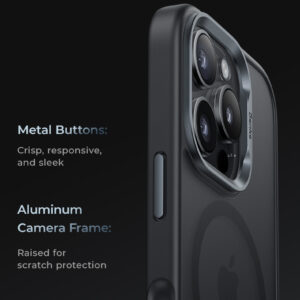 Benks Magnetic Mist dėklas Metal Frame skirtas Apple iPhone 16 Pro Max pilkos spalvos - Image 9