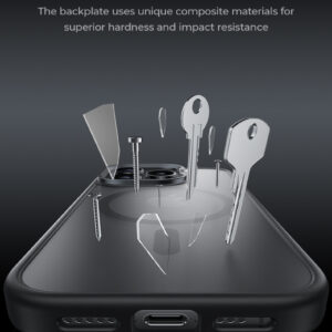 Benks Magnetic Mist dėklas Metal Frame skirtas Apple iPhone 16 Pro titanium - Image 4