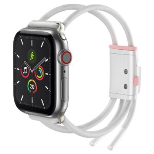 Baseus Adjustable sports strap Let`s Go skirta Apple Watch 3/4/5/6/SE 38/40mm (LBAPWA4-A24) baltos spalvos-rožinės spalvos - Image 4