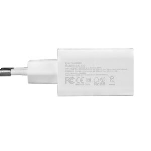 H33AC-E10 33W kelioninis įkroviklis Dual USB-A + USB-C baltos spalvos