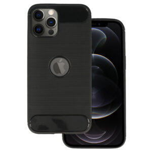 Galinis dangtelis CARBON skirtas Apple iPhone 12 Pro Max juodos spalvos