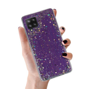 Brilliant skaidrus dėklas skirtas Samsung Galaxy A42 5G violetinės spalvos