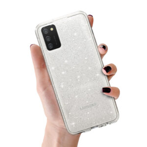 Crystal Glitter dėklas skirtas Samsung Galaxy A02S sidabro spalvos