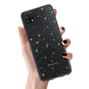 Crystal Glitter dėklas skirtas Samsung Galaxy A22 5G sidabro spalvos