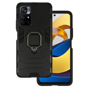 Ring Armor dėklas skirtas Xiaomi Redmi Note 11 5G/Note 11S 5G/Poco M4 Pro 5G juodos spalvos