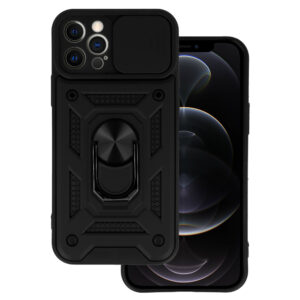 Slide Camera Armor dėklas skirtas Apple iPhone 12 Pro juodos spalvos