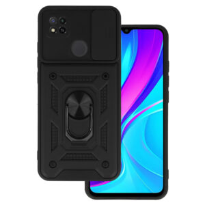 Slide Camera Armor dėklas skirtas Xiaomi Redmi 9C juodos spalvos