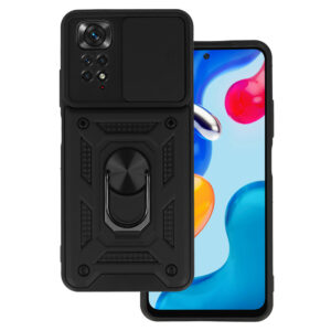 Slide Camera Armor dėklas skirtas Xiaomi Redmi Note 11/Note 11S juodos spalvos