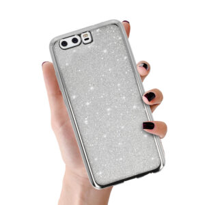 Elektro Glitter dėklas skirtas Huawei P10 sidabro spalvos - Image 1